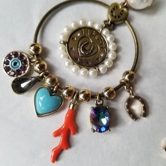 Betsey Johnson Vintage Hoop Charm Earrings - EPC - Picture 10 of 14